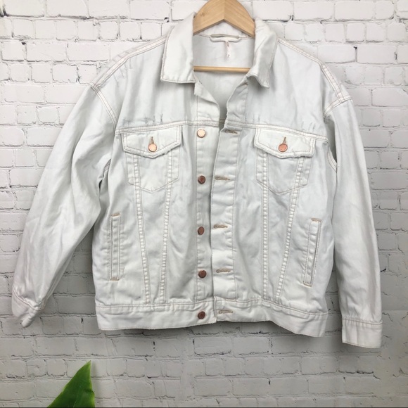 Free People Jackets & Blazers - Free People Denim Distressed Jacket XS